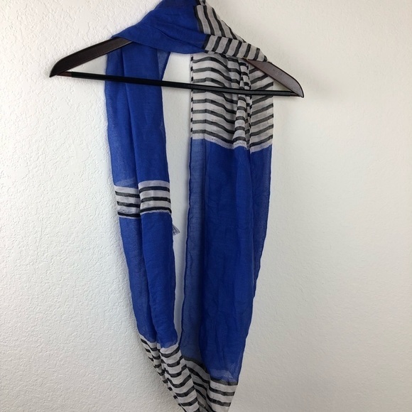 Infinity Women’s Scarf, Blue and White - Picture 1 of 4